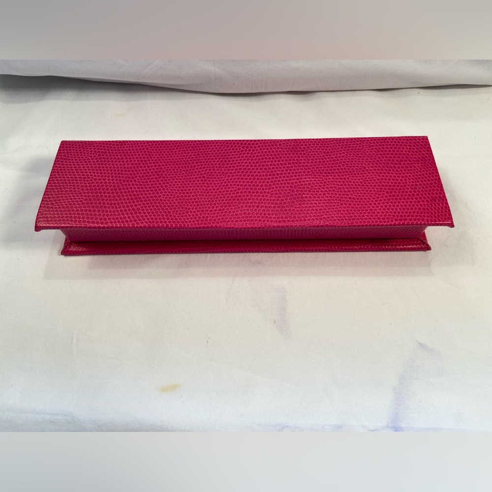 Hot Pink Pencil Case Box, Beautifully‎ lined, Vintage